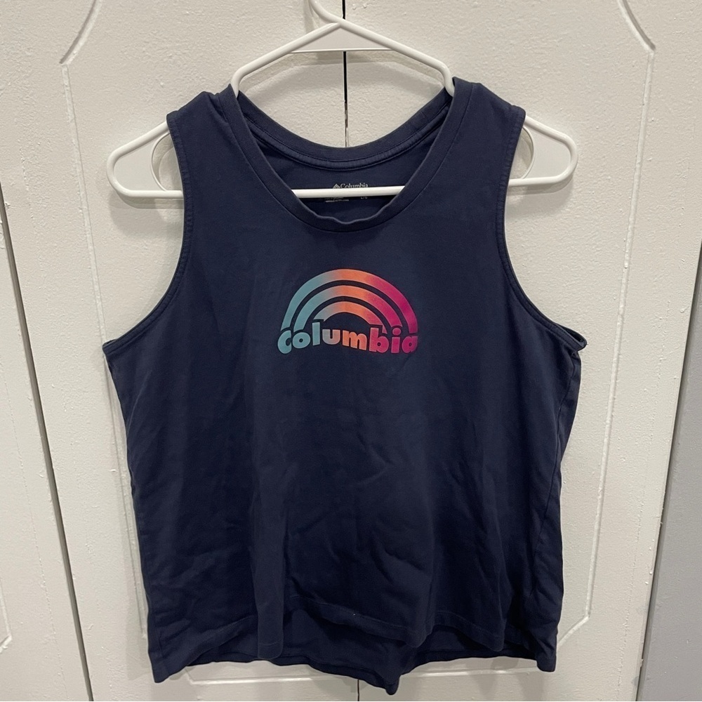 Columbia Navy Blue Graphic Tank Top
